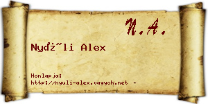 Nyúli Alex névjegykártya